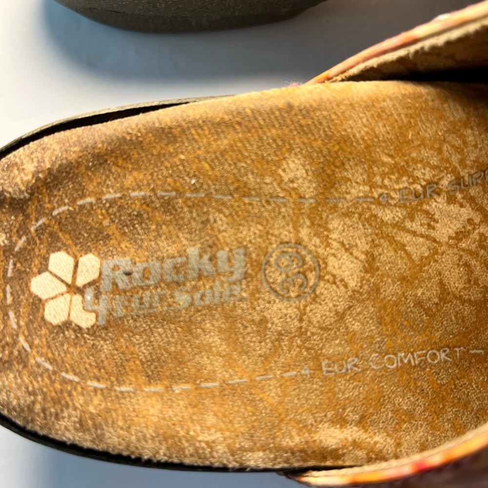 Rocky 4EurSole Floral Patent Leather Work Clogs‎ Mules Shoes Size 39 - Picture 11 of 12